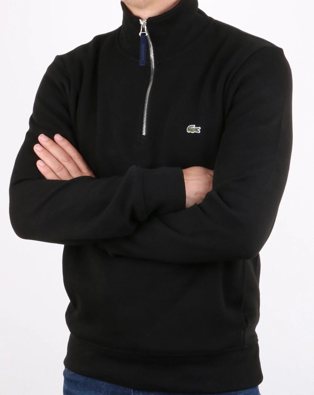 Lacoste Quarter Zip Sweatshirt Black/navy