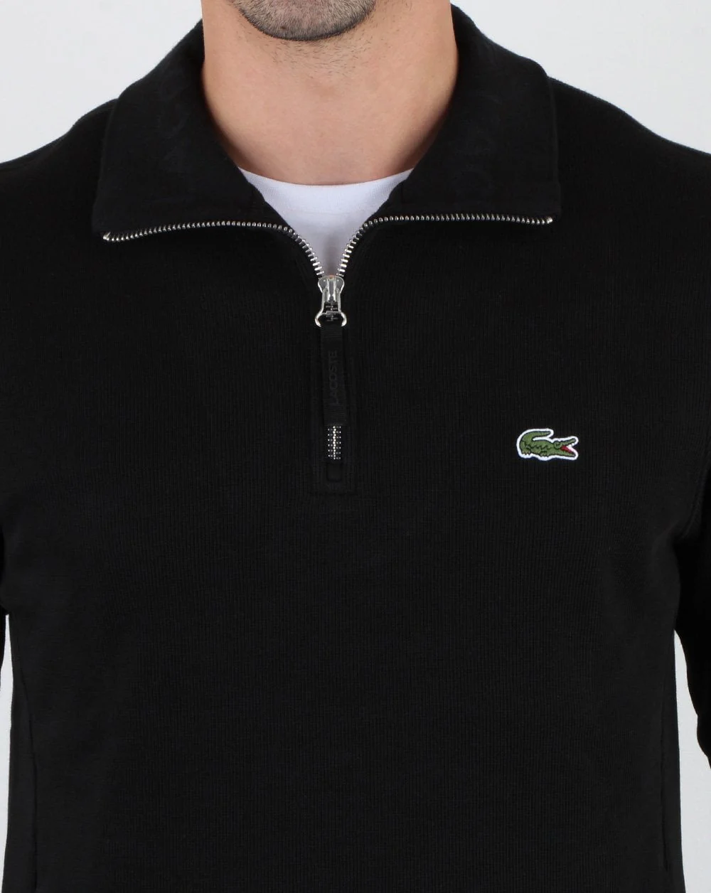 Lacoste Quarter Zip Top Black - Image 4