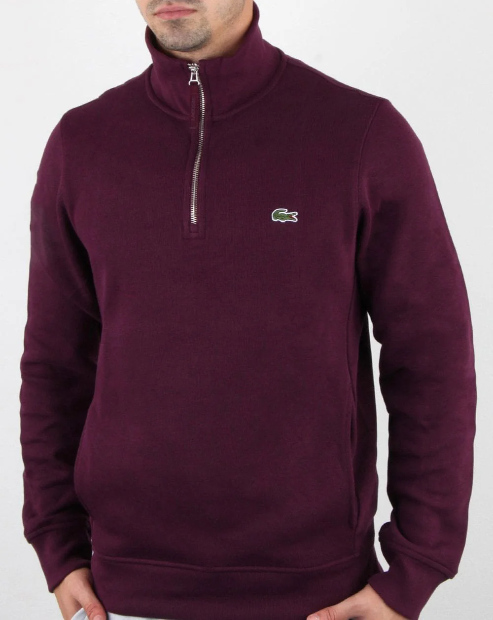 Lacoste Quarter Zip Top Deep Purple