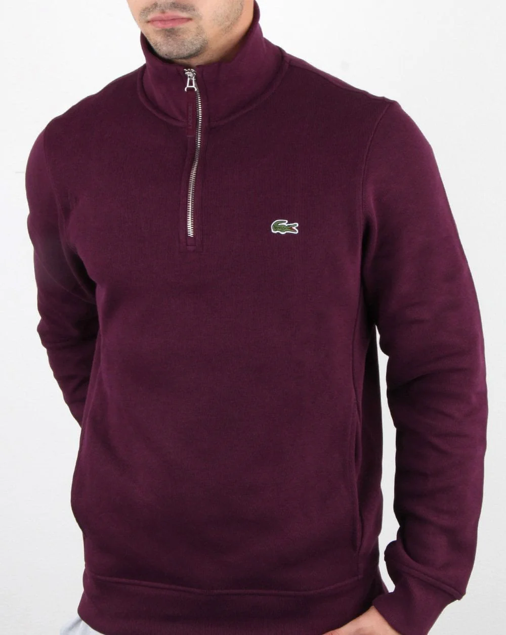 Lacoste Quarter Zip Top Deep Purple - Image 3