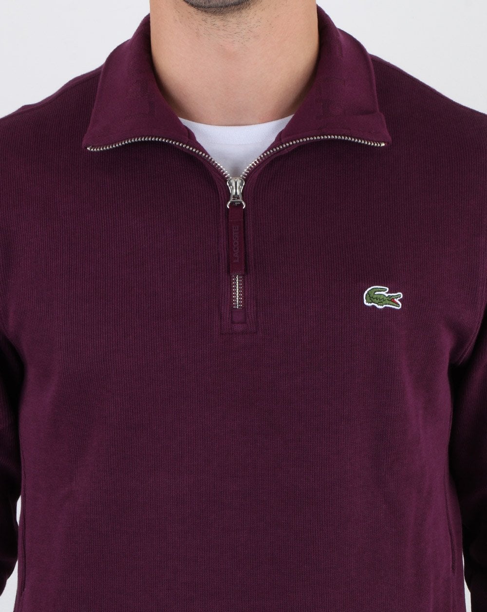 Lacoste Quarter Zip Top Deep Purple - Image 4
