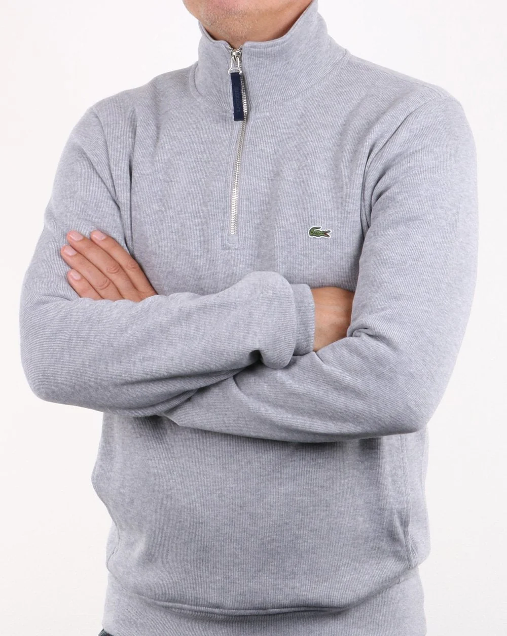 Lacoste Quarter Zip Top Grey