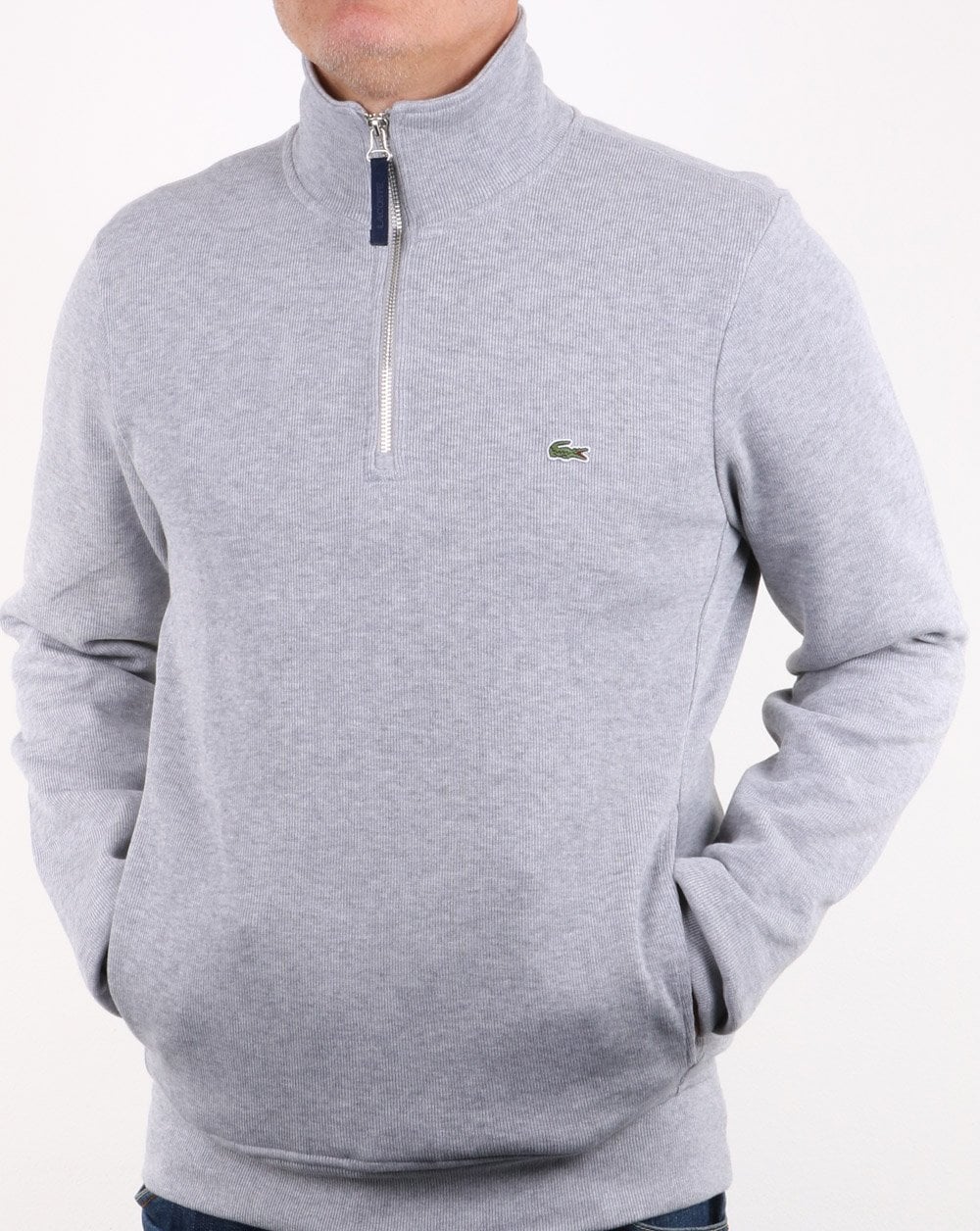 Lacoste Quarter Zip Top Grey - Image 2