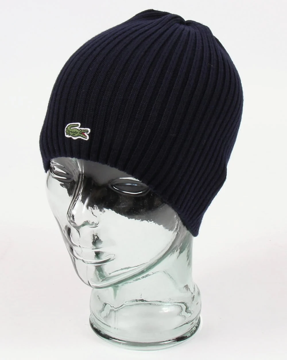 Lacoste Ribbed Wool Beanie Navy