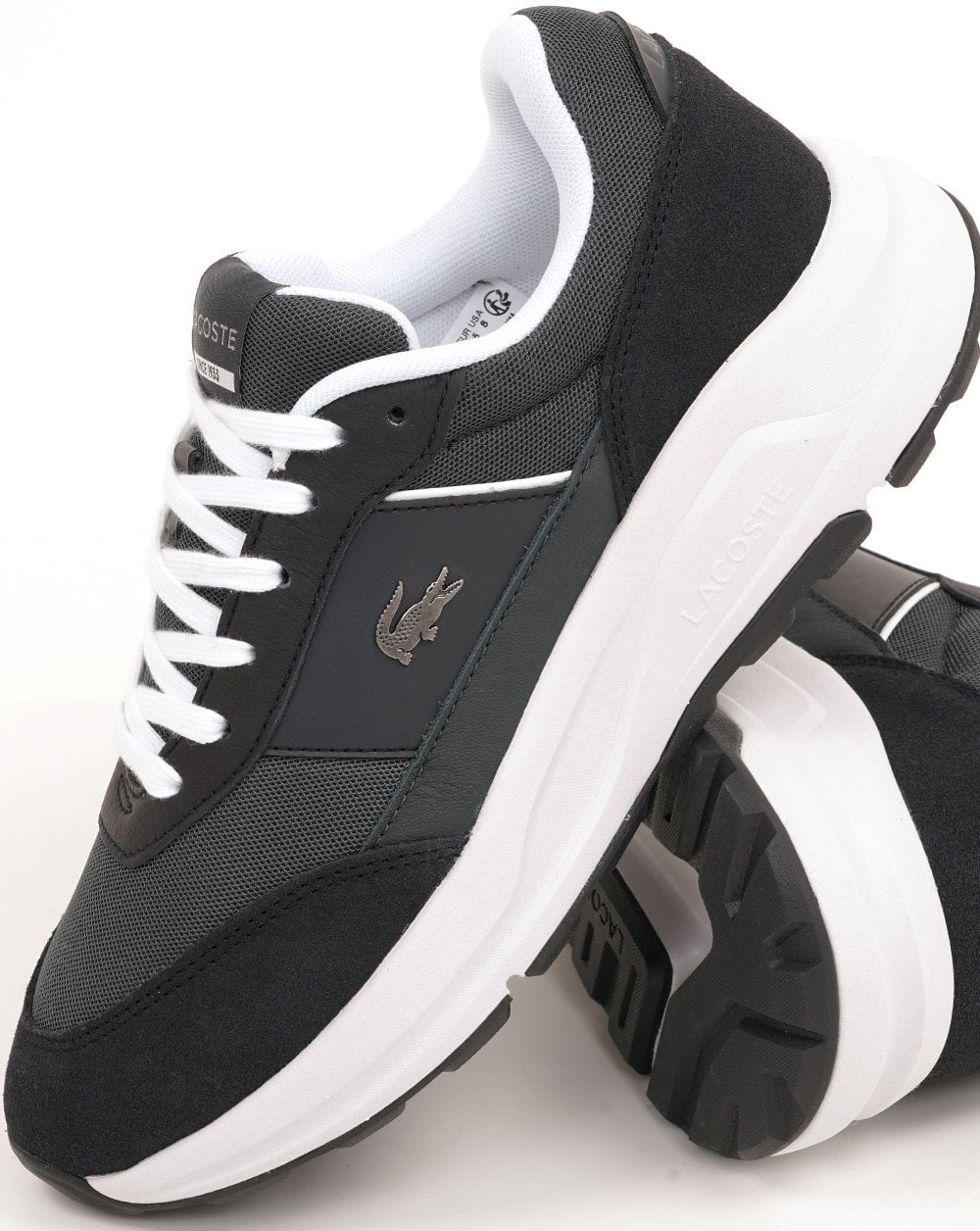 Lacoste Run Set Trainers Dark Grey/Black - Image 3