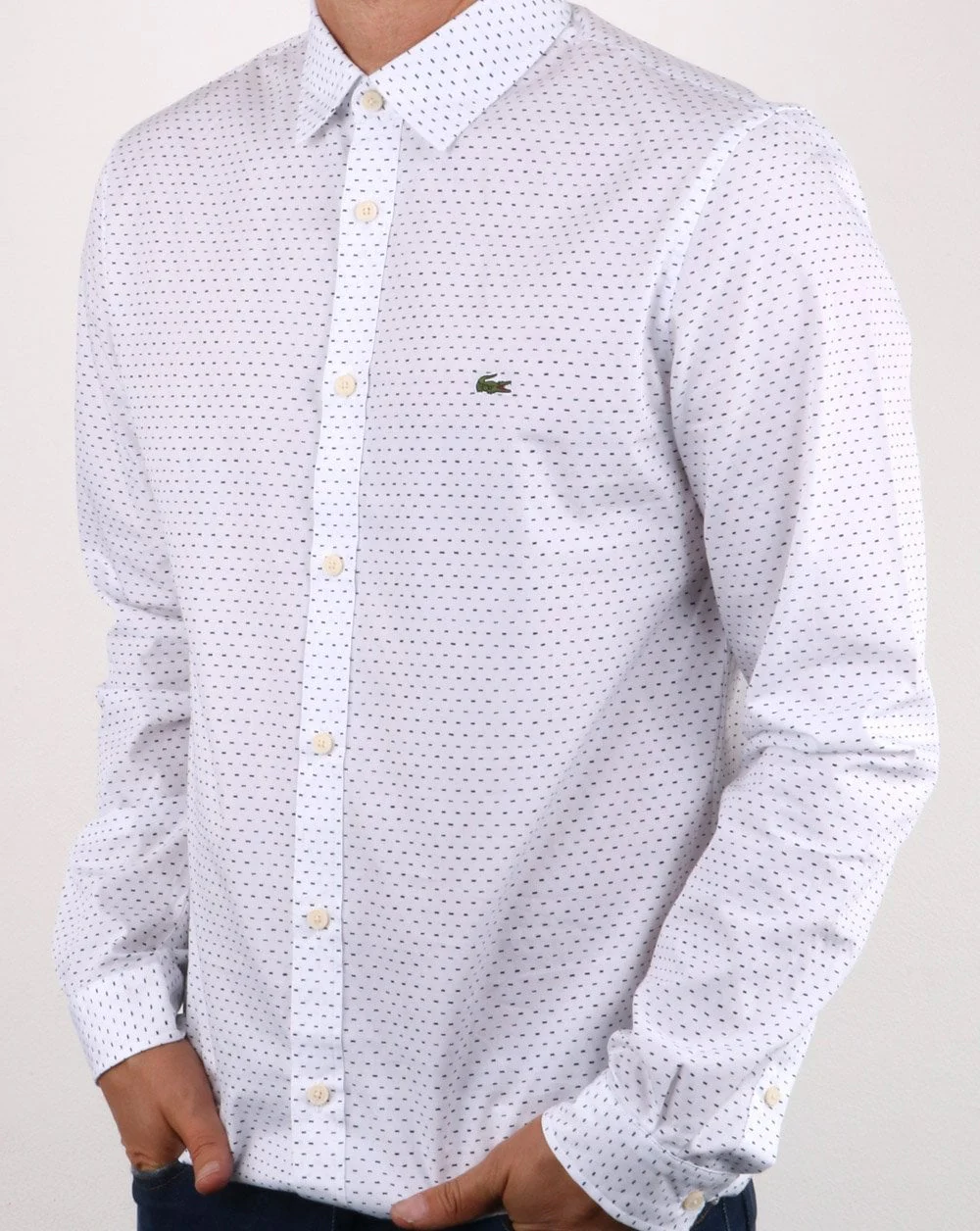Lacoste Shirt White/Blue - Image 2