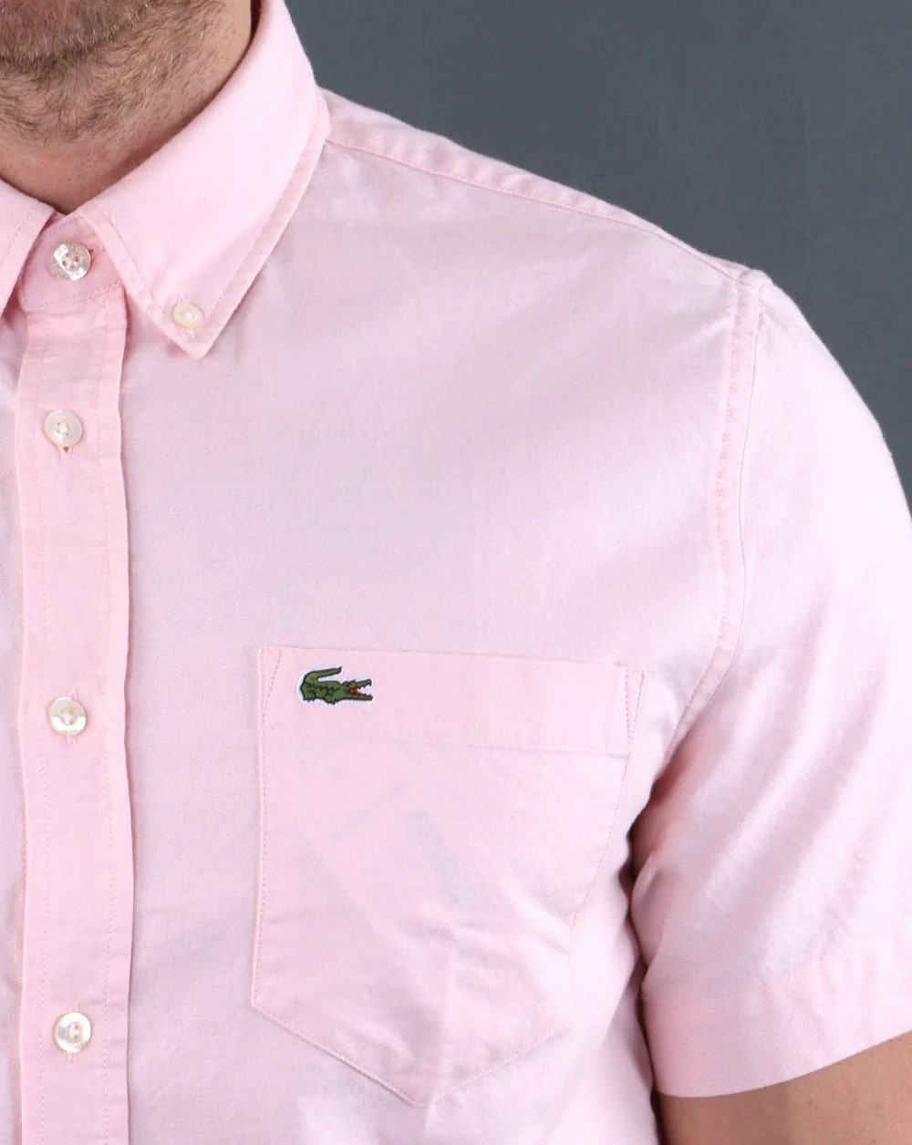 Lacoste Short Sleeve Shirt Pink - Image 2