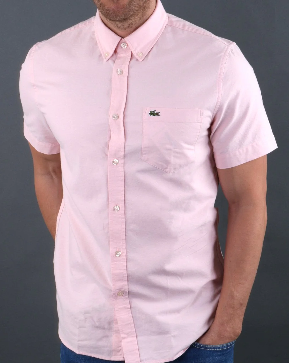 Lacoste Short Sleeve Shirt Pink - Image 3