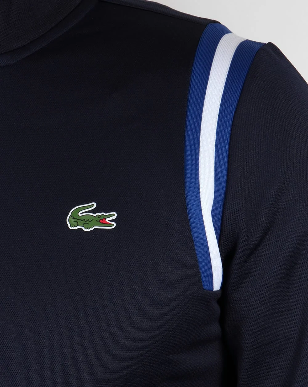 Lacoste Shoulder Stripe Track Top Navy/Royal/White - Image 3