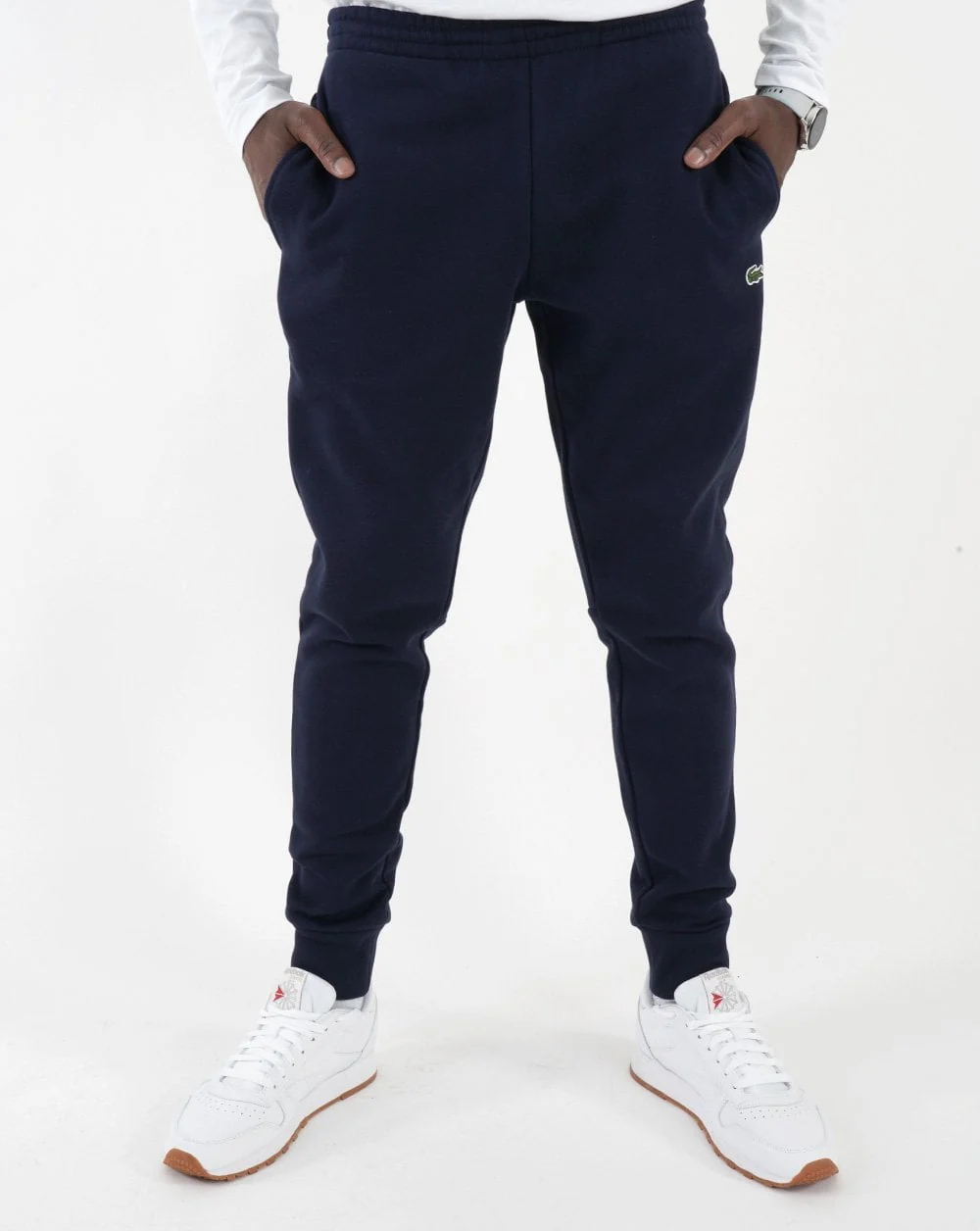 Lacoste Slim Cuffed Fleece Track Pant Navy - Image 3