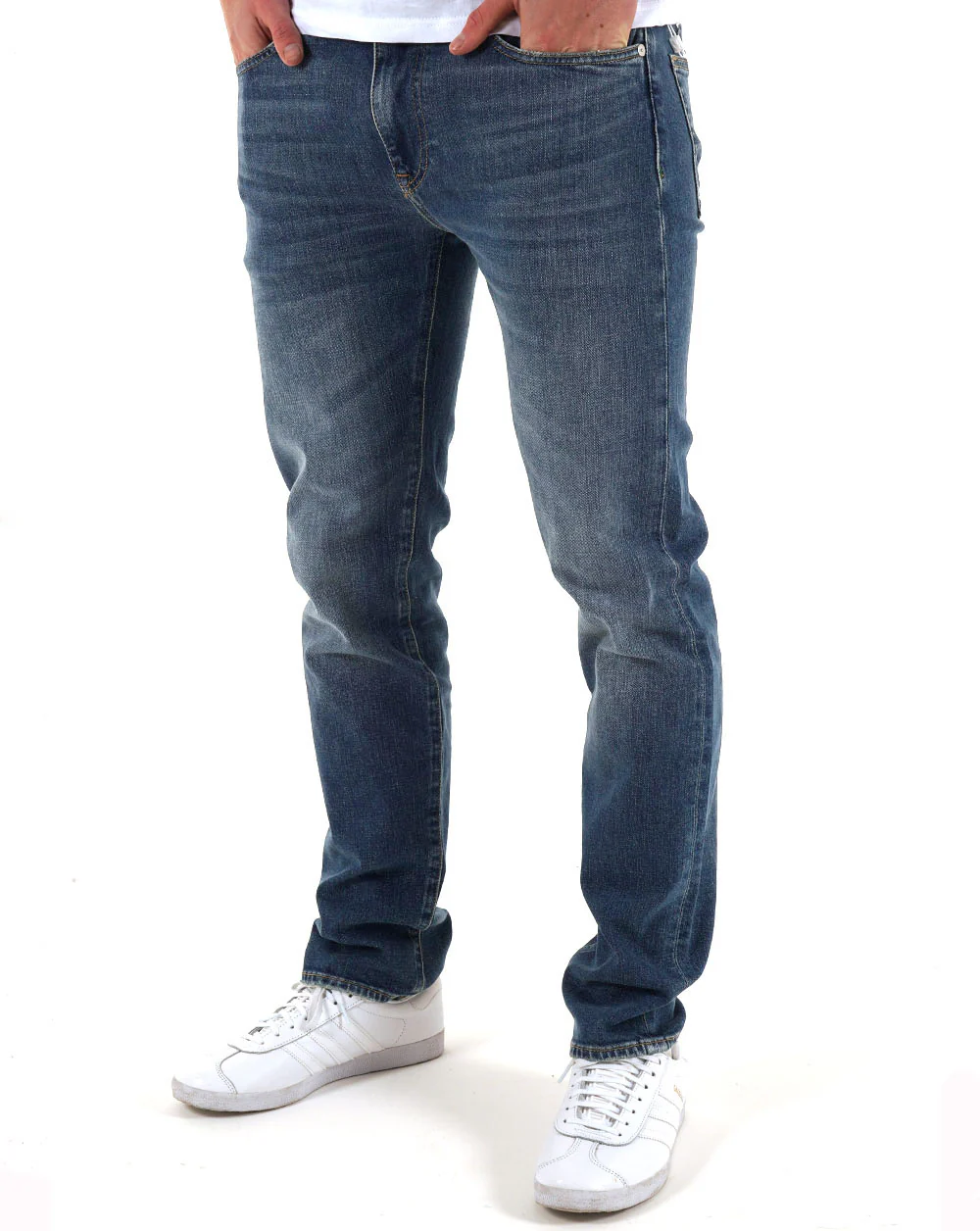 Lacoste Slim Fit Indigo Jeans Washed Deep Medium - Image 2