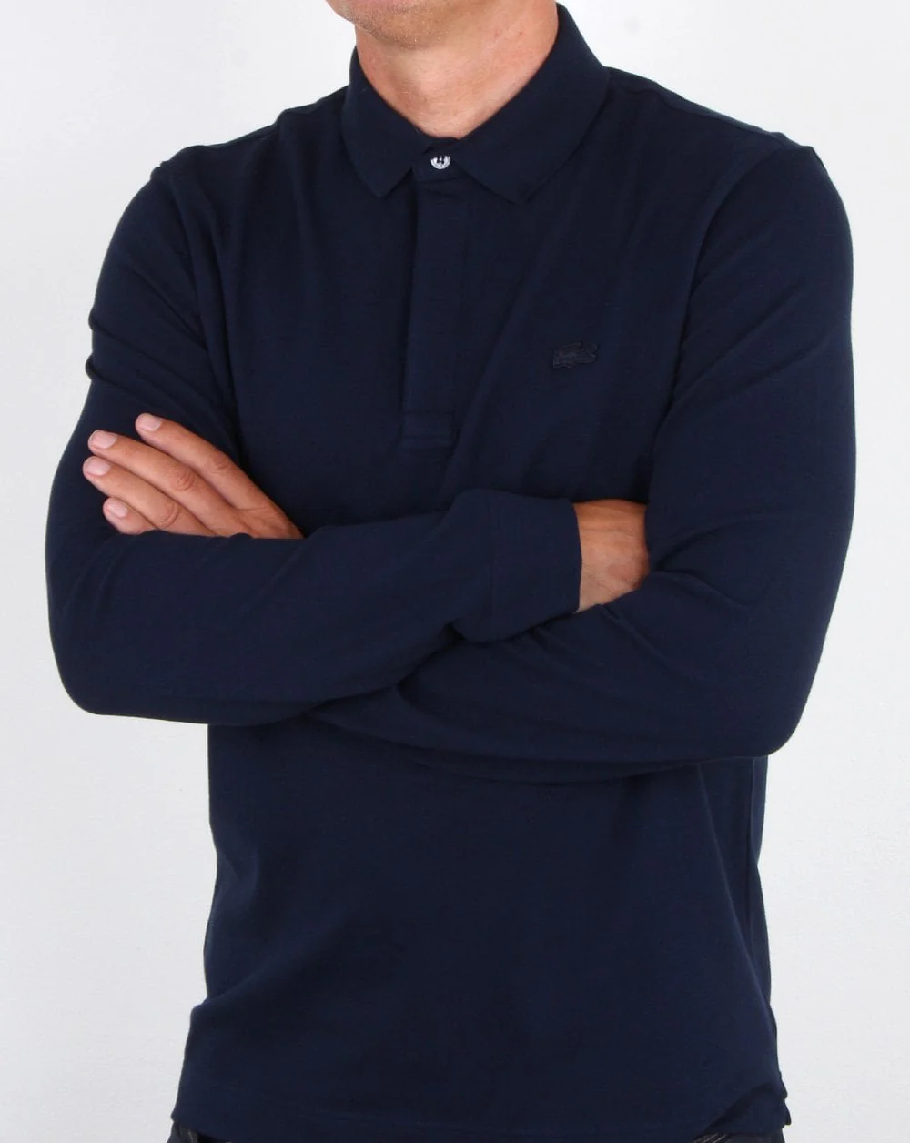 Lacoste Smarter Long Sleeve Polo Shirt Navy - Image 3