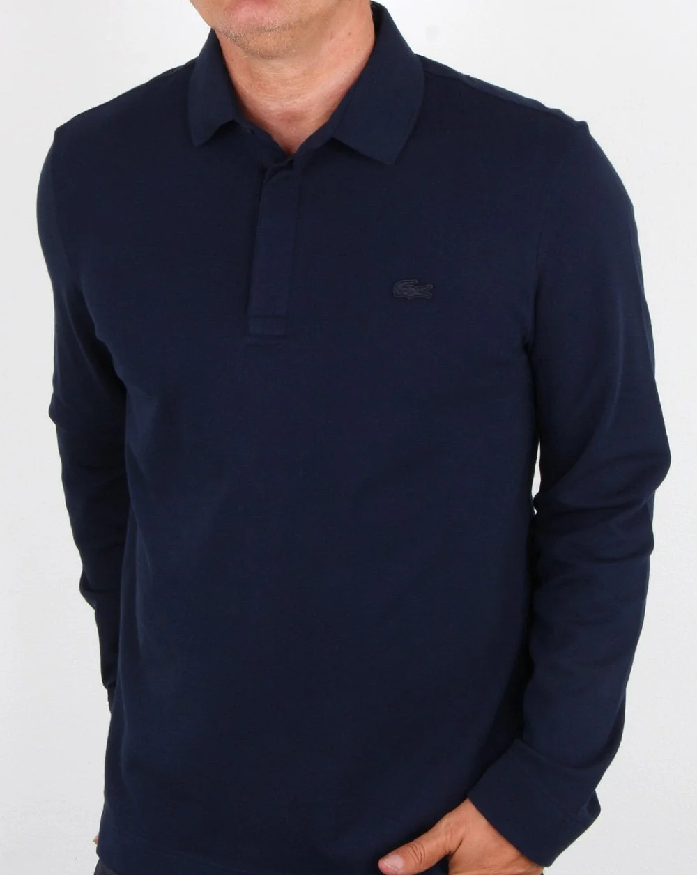 Lacoste Smarter Long Sleeve Polo Shirt Navy - Image 4