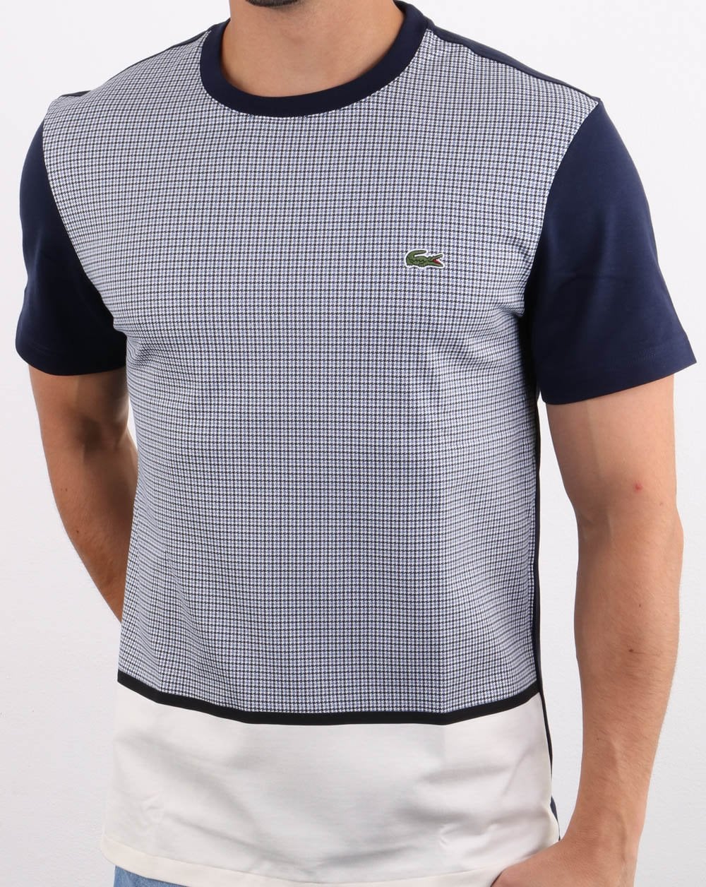 Lacoste Split T-shirt White/Navy - Image 3