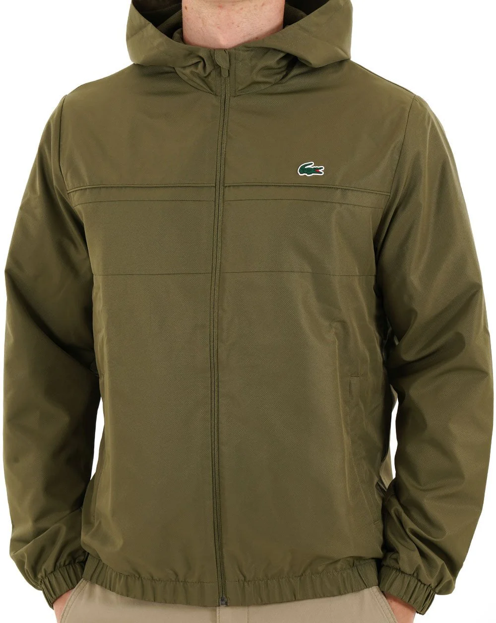 Lacoste Sport Hooded Jacket Olive Green