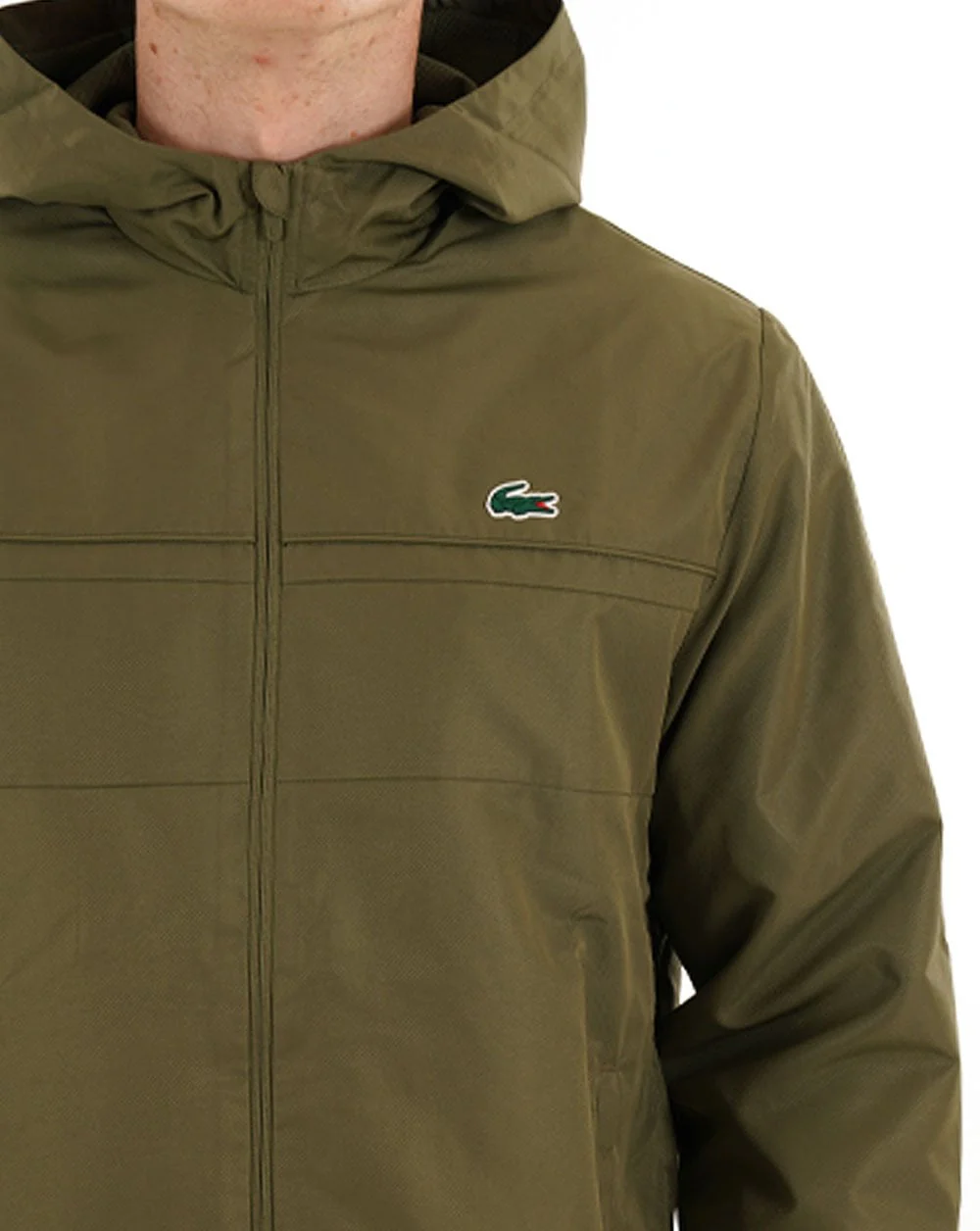 Lacoste Sport Hooded Jacket Olive Green - Image 2
