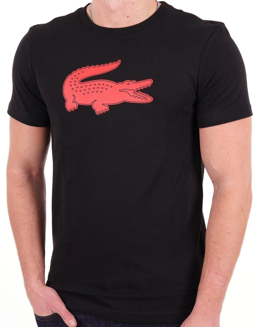 Lacoste Sport Logo T-shirt Black/Red - Image 2