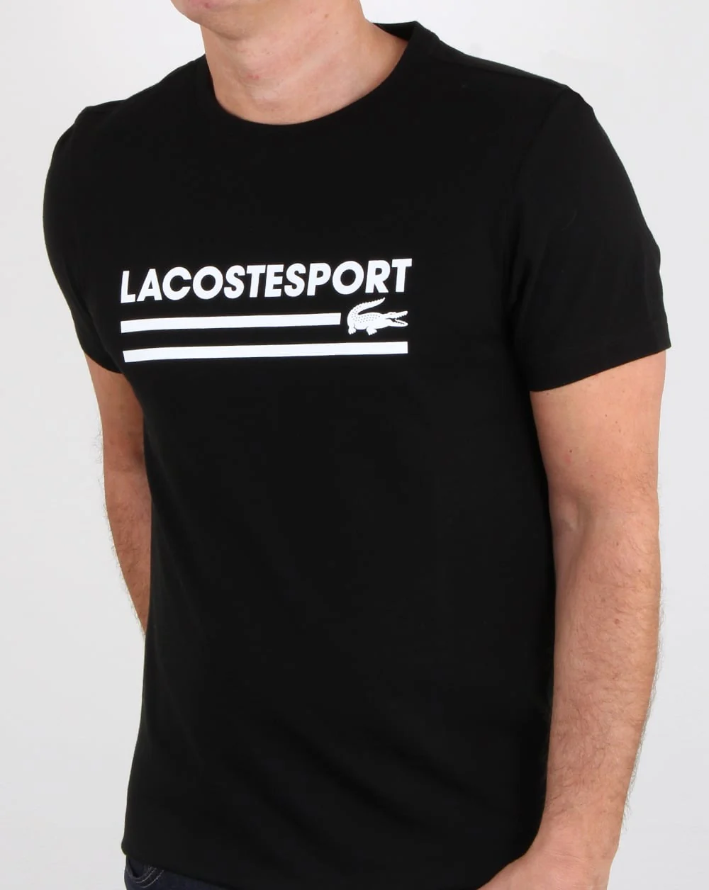 Lacoste Sport Logo T Shirt Black/white - Image 3