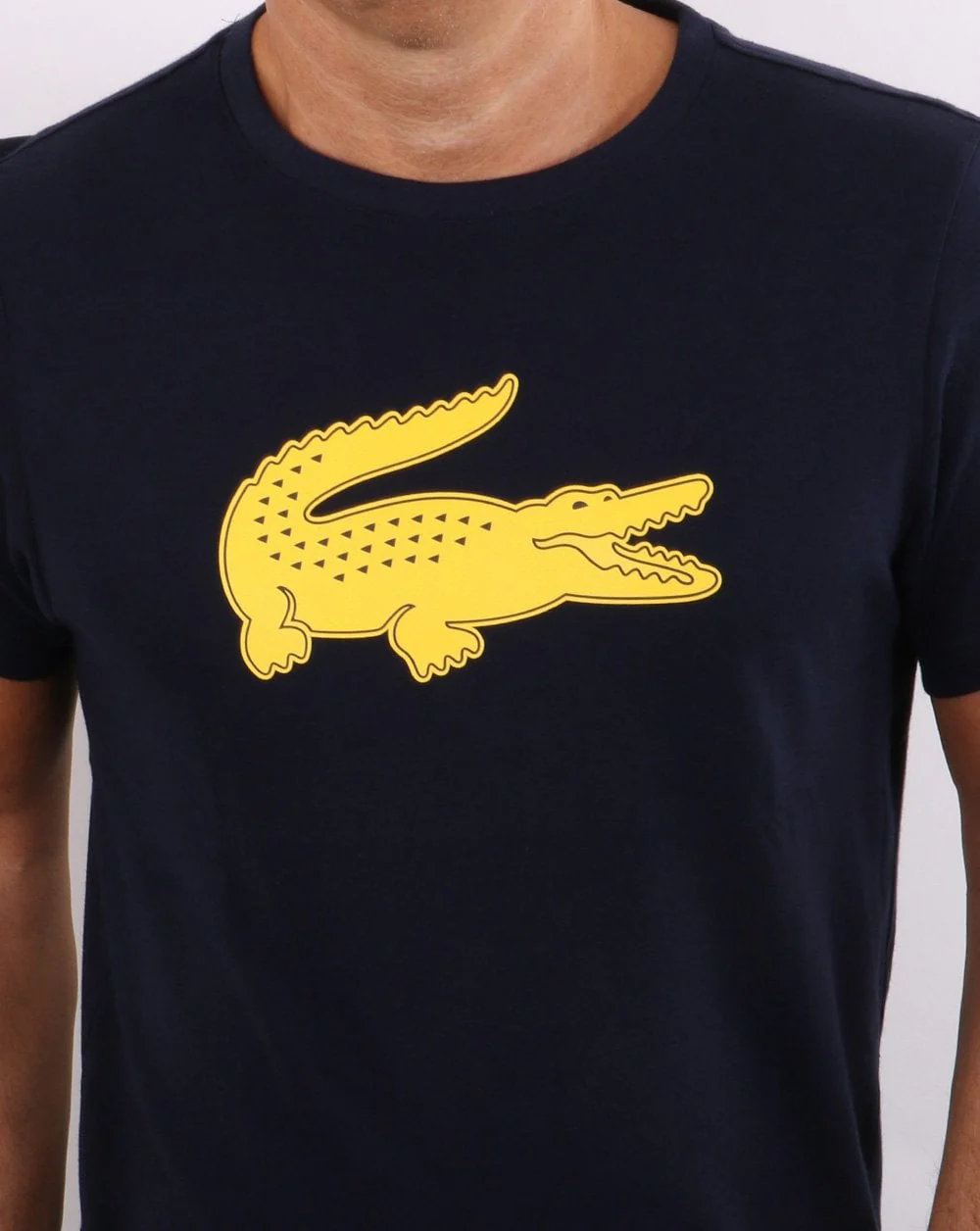 Lacoste Sport Logo T-shirt Navy Blue/Yellow - Image 2