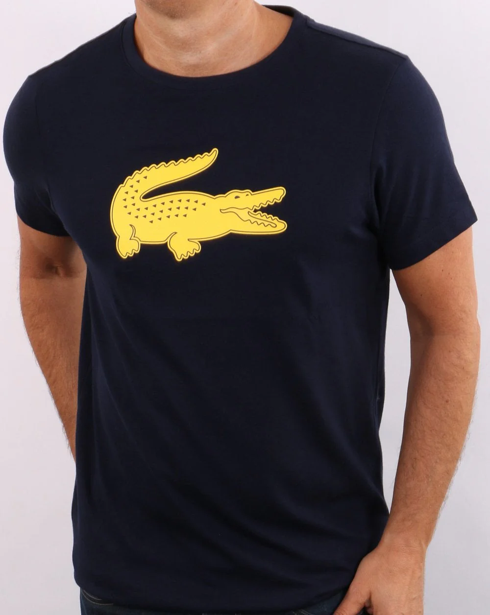 Lacoste Sport Logo T-shirt Navy Blue/Yellow - Image 3