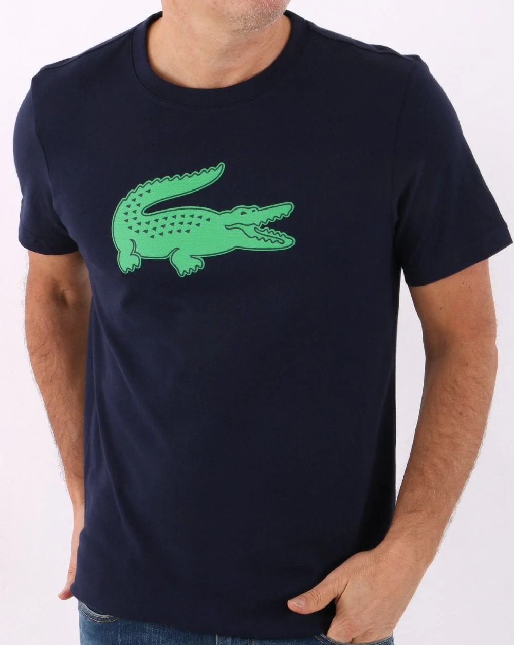 Lacoste Sport Logo T-shirt Navy/Green - Image 3