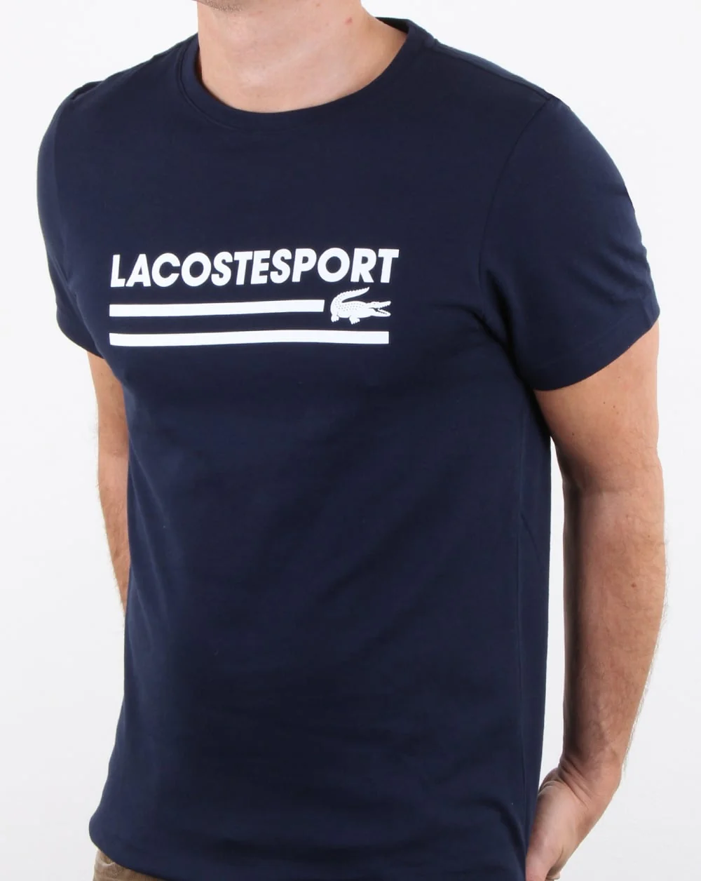 Lacoste Sport Logo T Shirt Navy/white