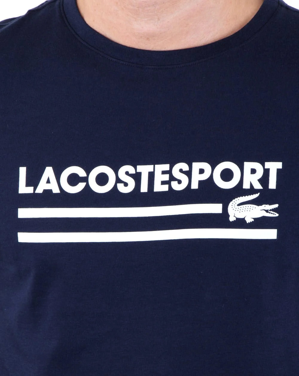 Lacoste Sport Logo T Shirt Navy/white - Image 2