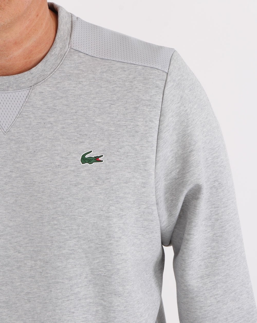 Lacoste Sport Mesh Panel Sweatshirt Silver Grey - Image 2