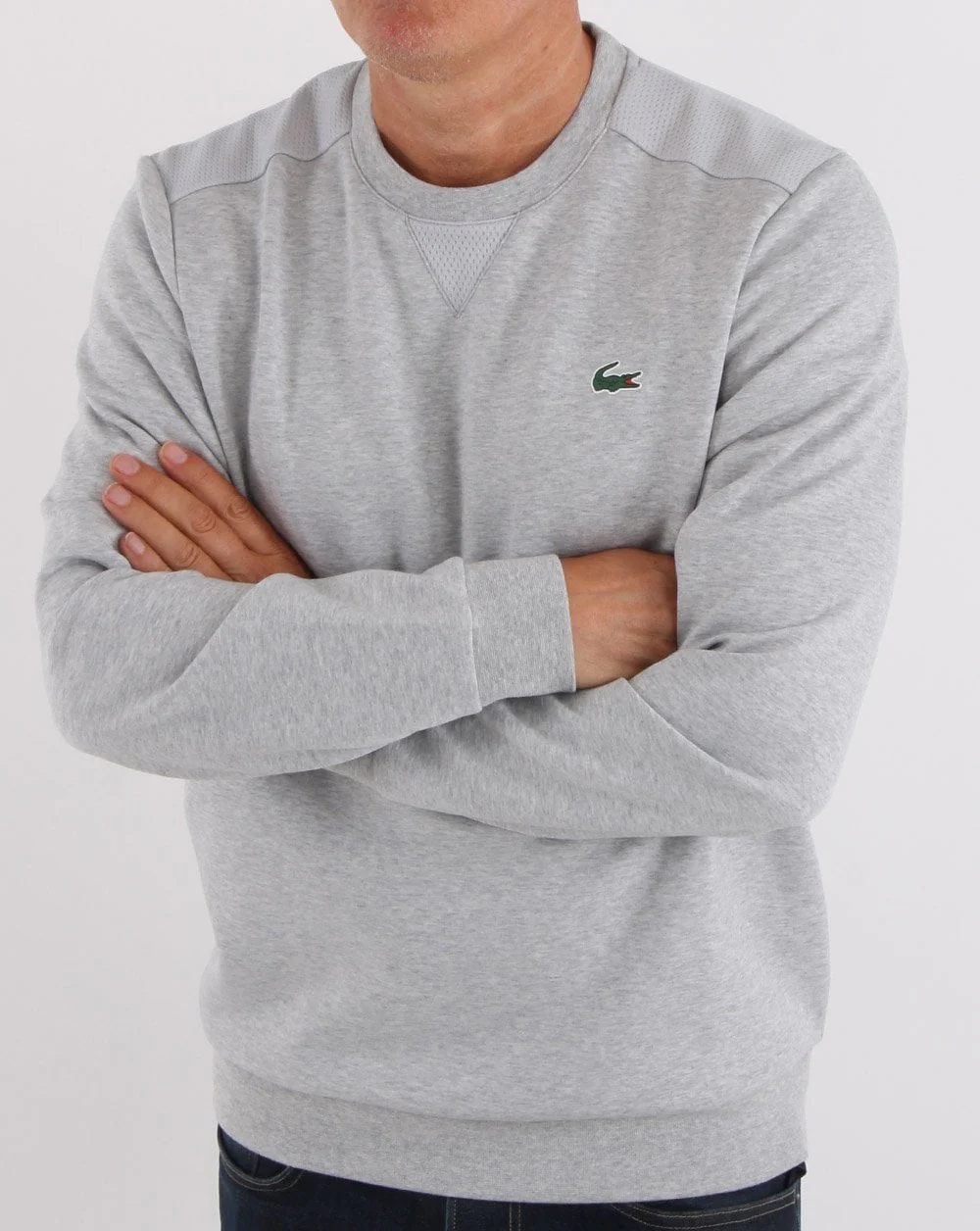 Lacoste Sport Mesh Panel Sweatshirt Silver Grey - Image 3