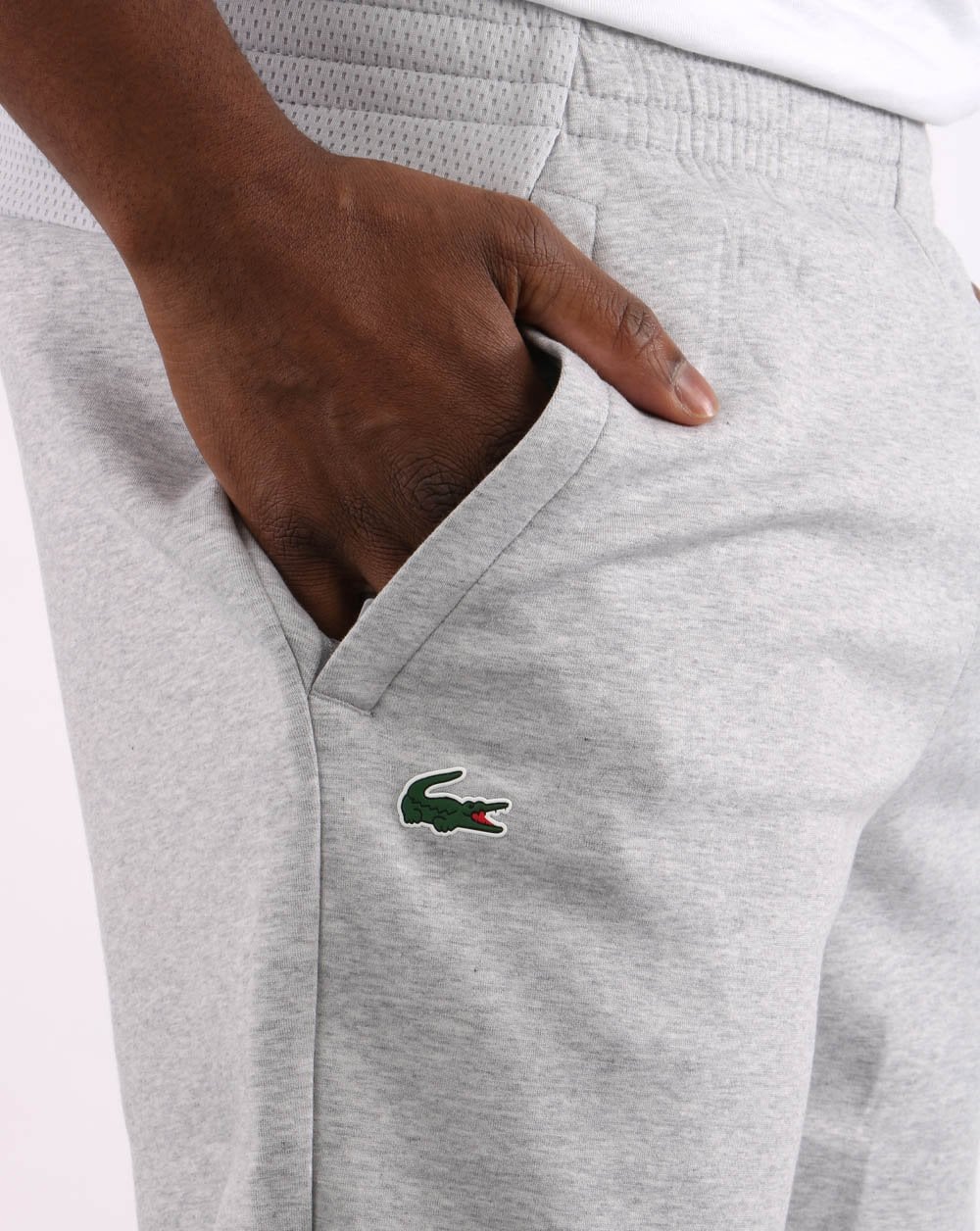 Lacoste Sport Mesh Panel Track Pants Silver Chine/Grey - Image 2