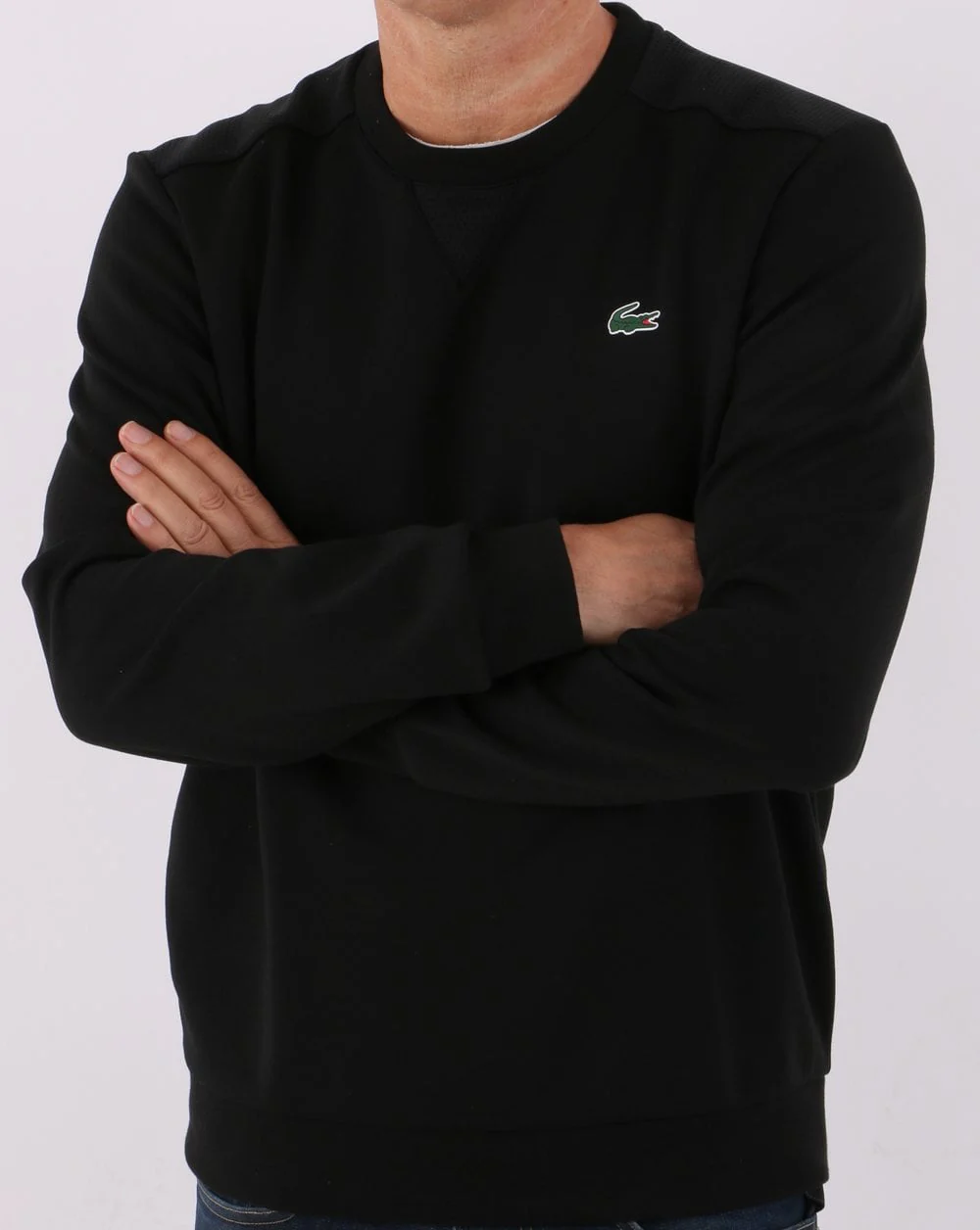 Lacoste Sports Mesh Panel Sweatshirt Black - Image 3