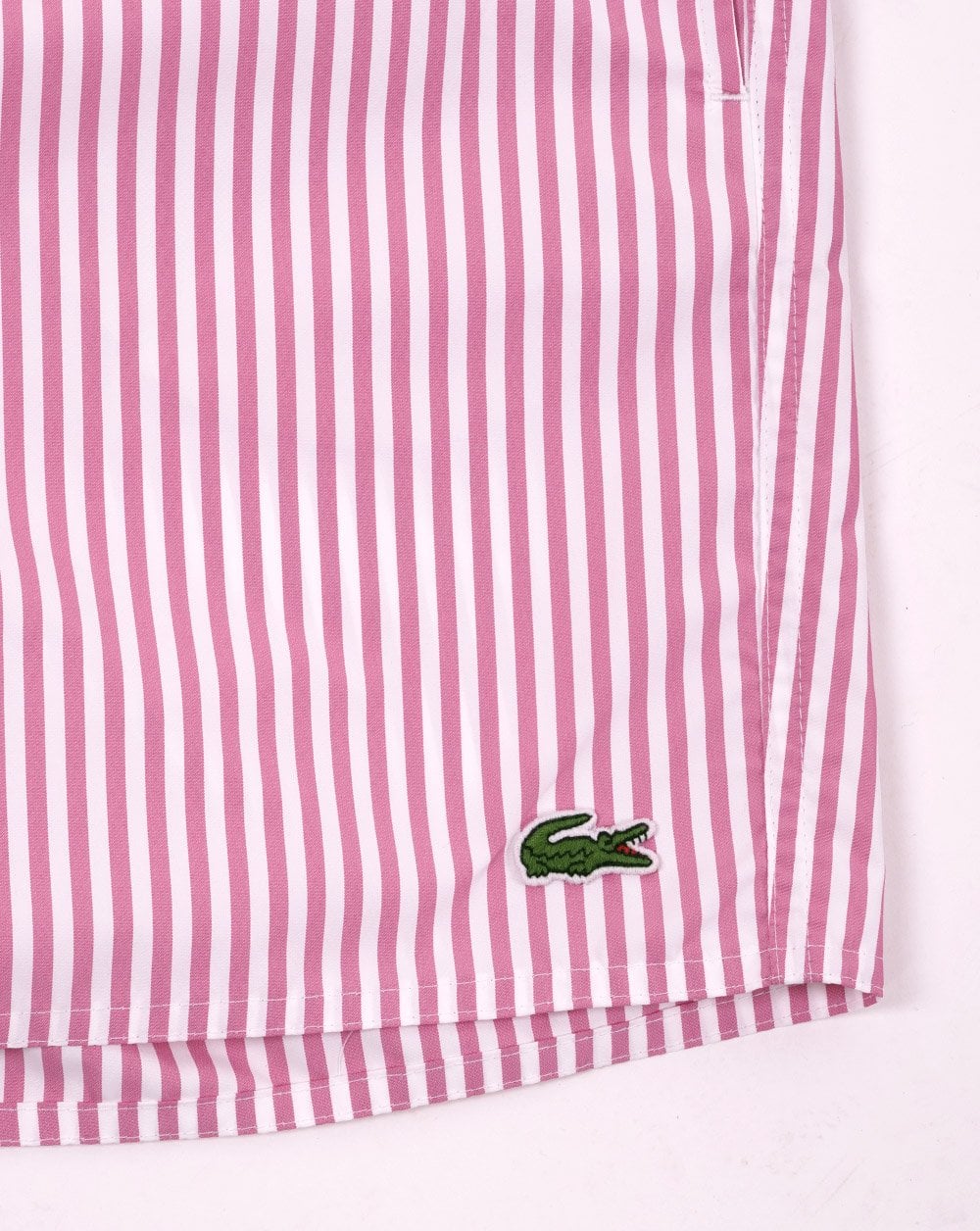 Lacoste Stripe Swim Shorts Pink/White - Image 2