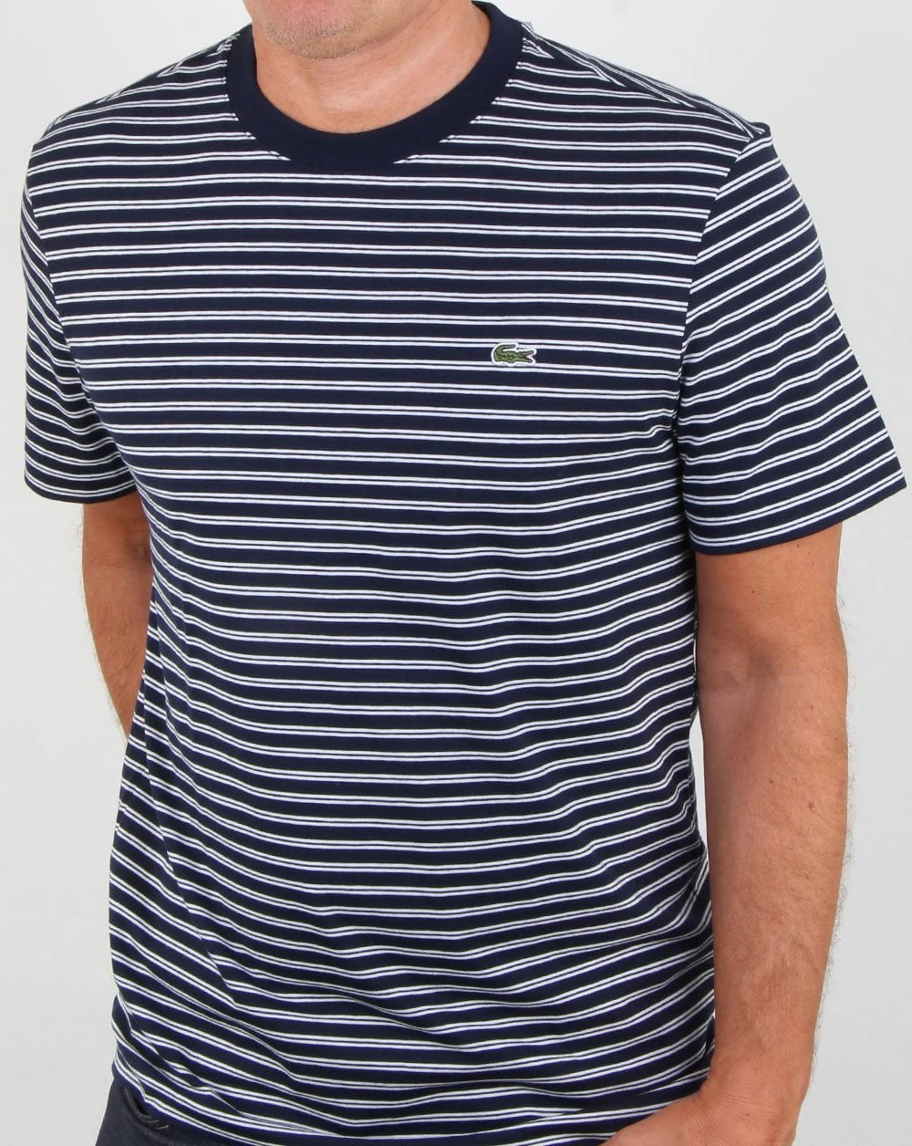 Lacoste Stripe T-shirt Navy/White - Image 3