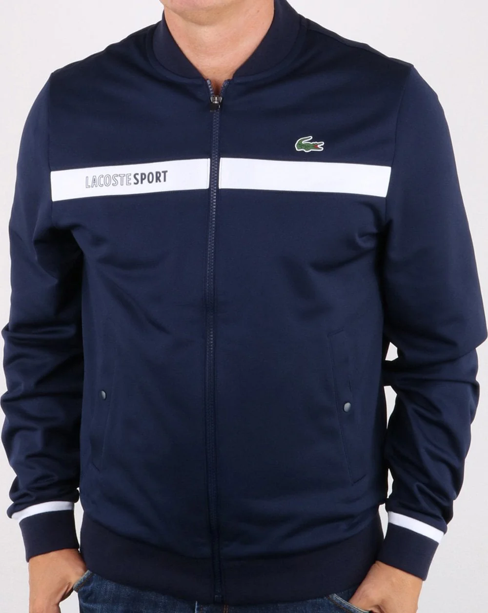 Lacoste Stripe Track Top Navy/white - Image 2