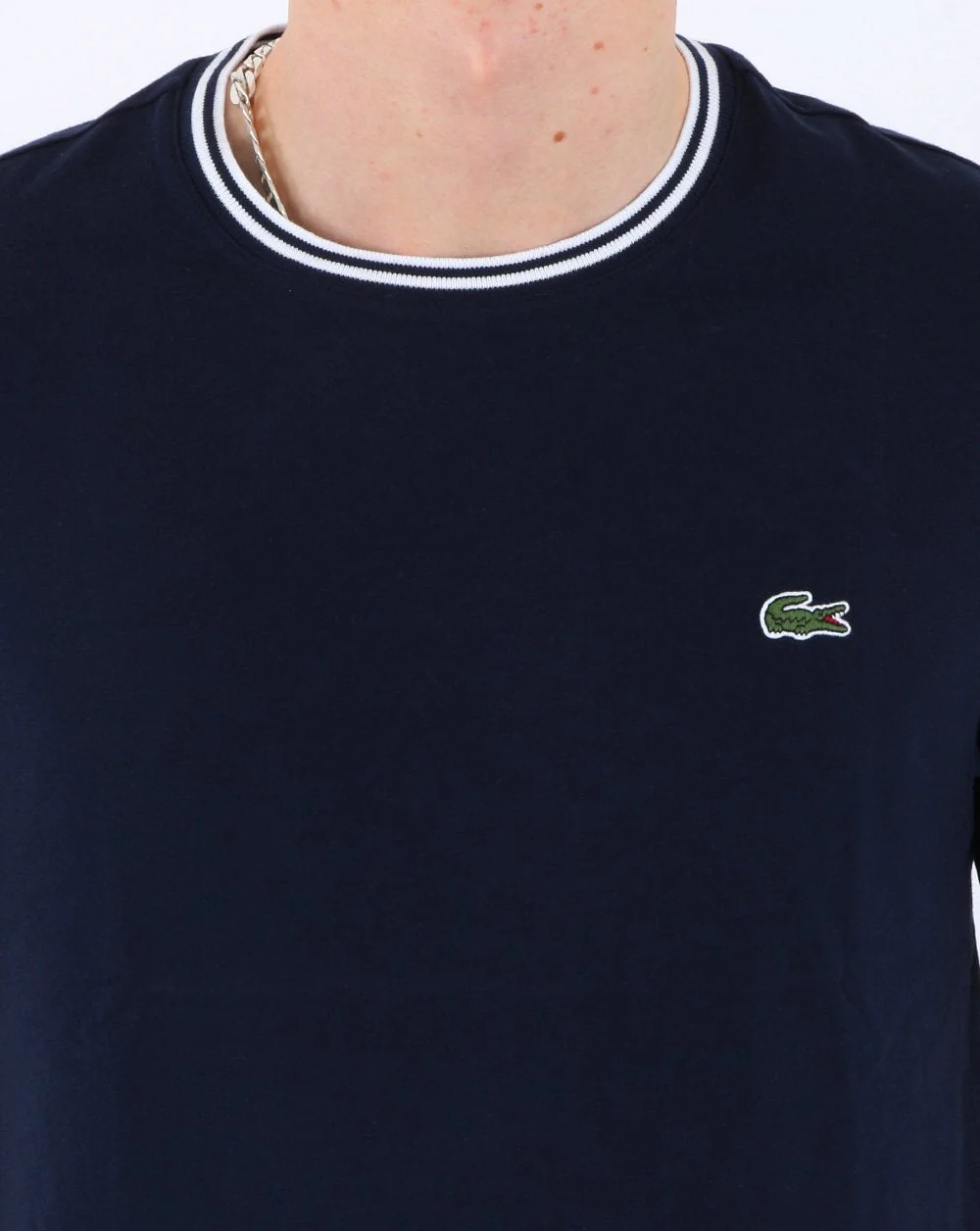 Lacoste Striped Crew Neck T-shirt Navy - Image 2
