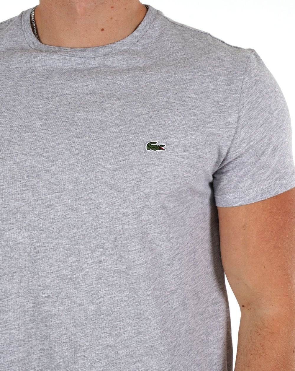 Lacoste T Shirt Silver Chine - Image 2