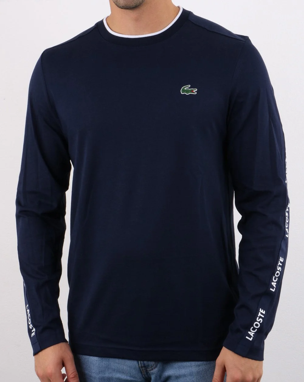 Lacoste Taping Long Sleeve T-shirt Navy/White