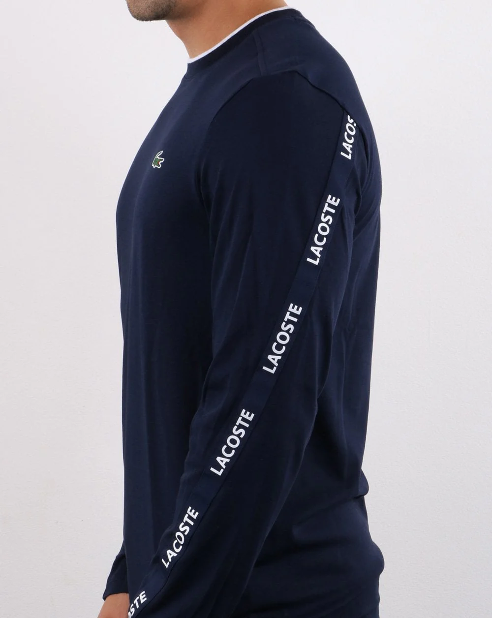 Lacoste Taping Long Sleeve T-shirt Navy/White - Image 5
