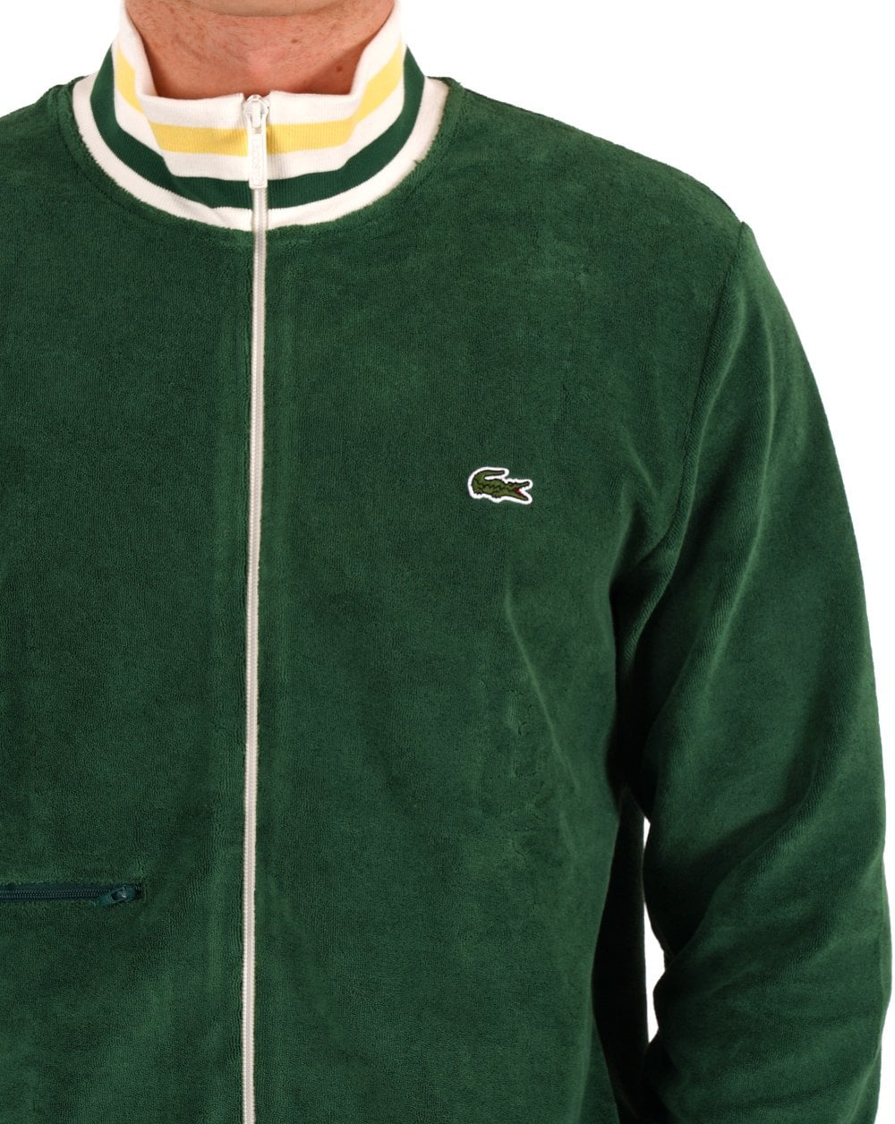 Lacoste Terry Toweling Track Top Green - Image 2