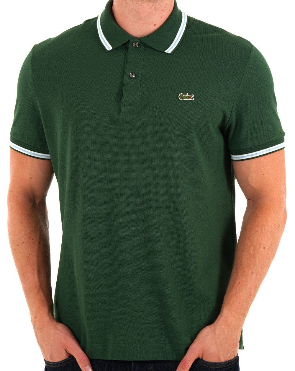 Lacoste Tipped Polo Shirt Green - Image 2