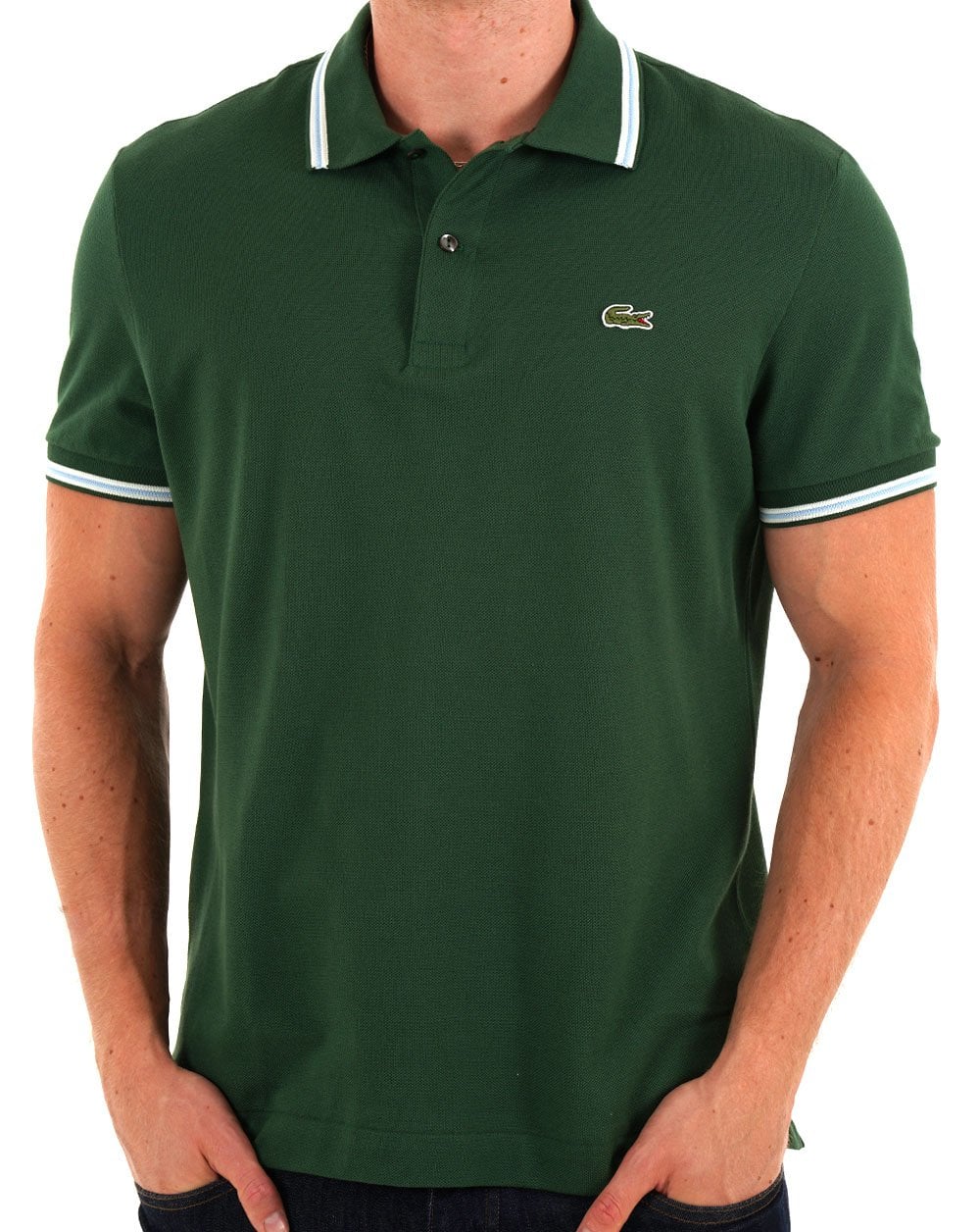 Lacoste Tipped Polo Shirt Green - Image 3