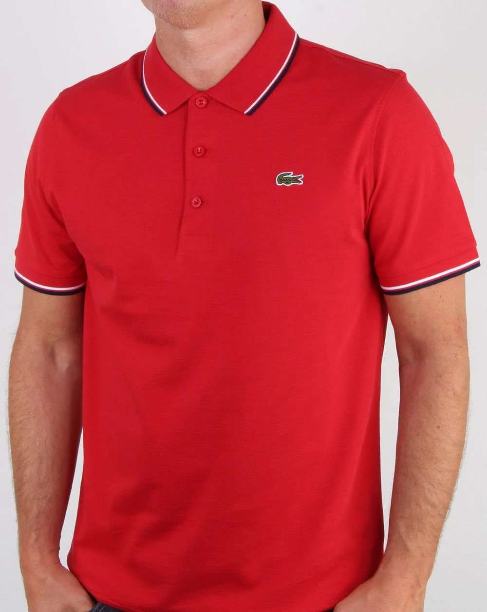 Lacoste Tipped Polo Shirt Red/navy