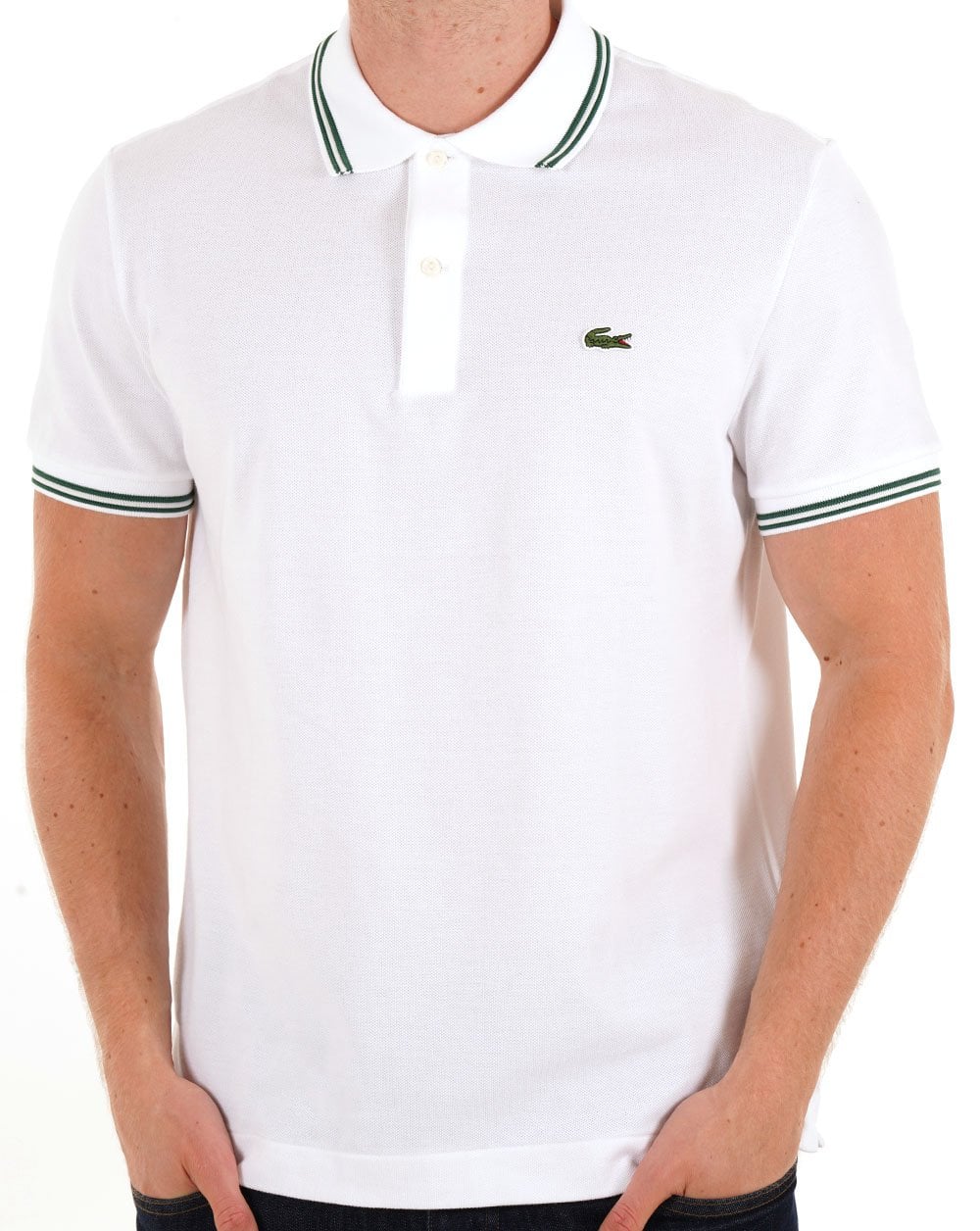 Lacoste Tipped Polo Shirt White - Image 2