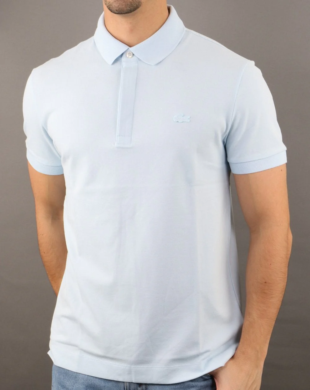 Lacoste Tonal Polo Shirt Ice Blue - Image 2