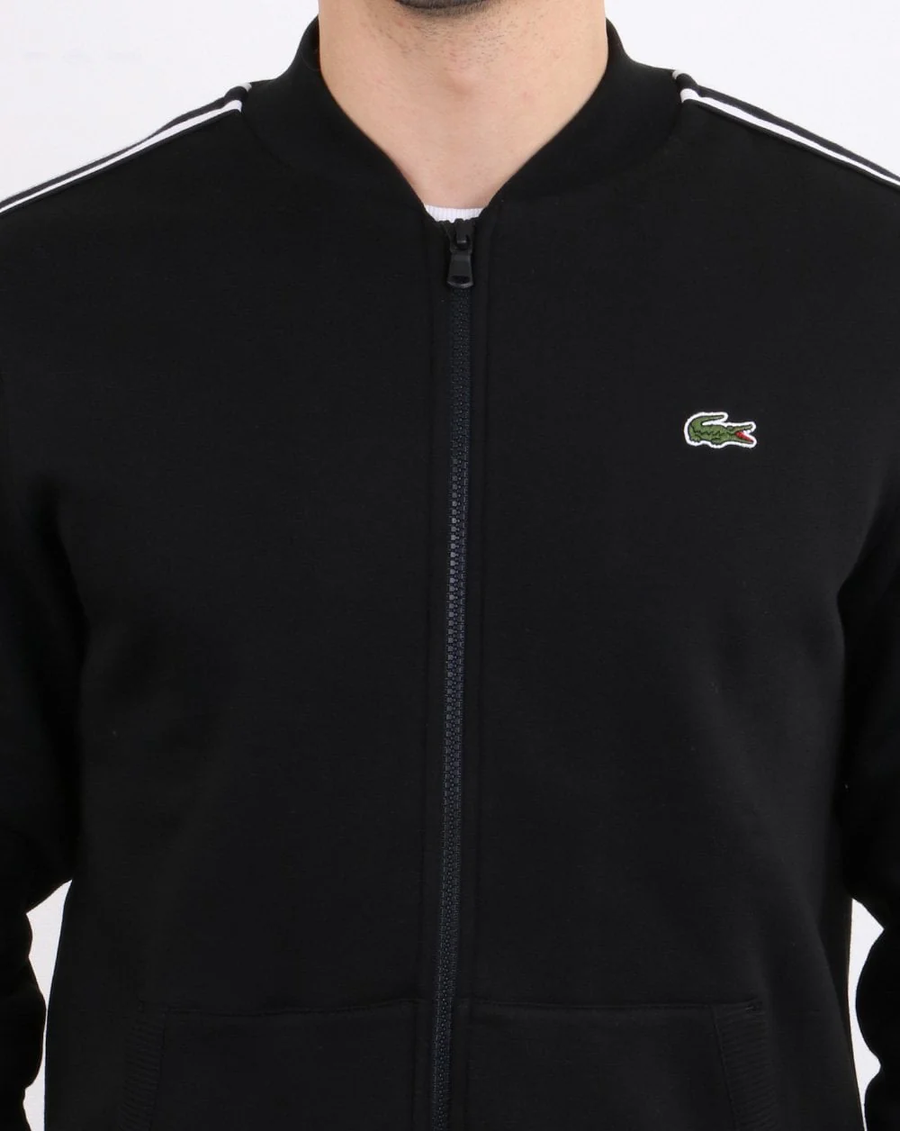Lacoste Track Top Black/White - Image 2