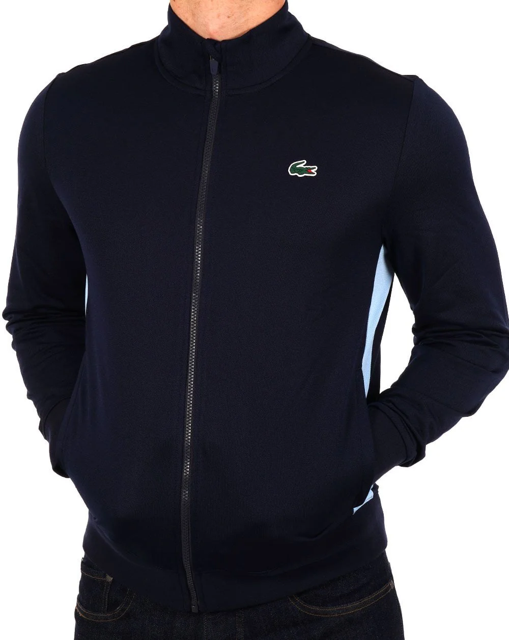 Lacoste Track Top Navy Sky Blue - Image 2