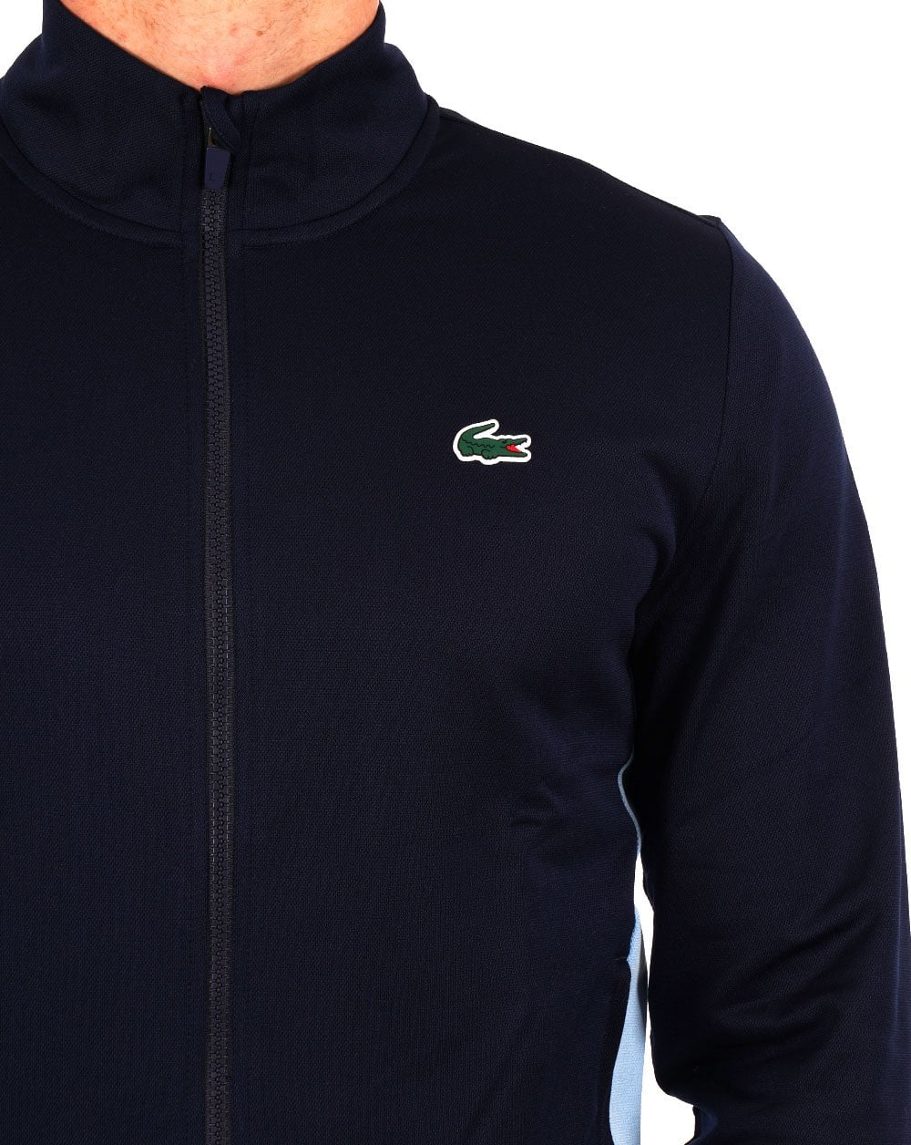 Lacoste Track Top Navy Sky Blue - Image 3