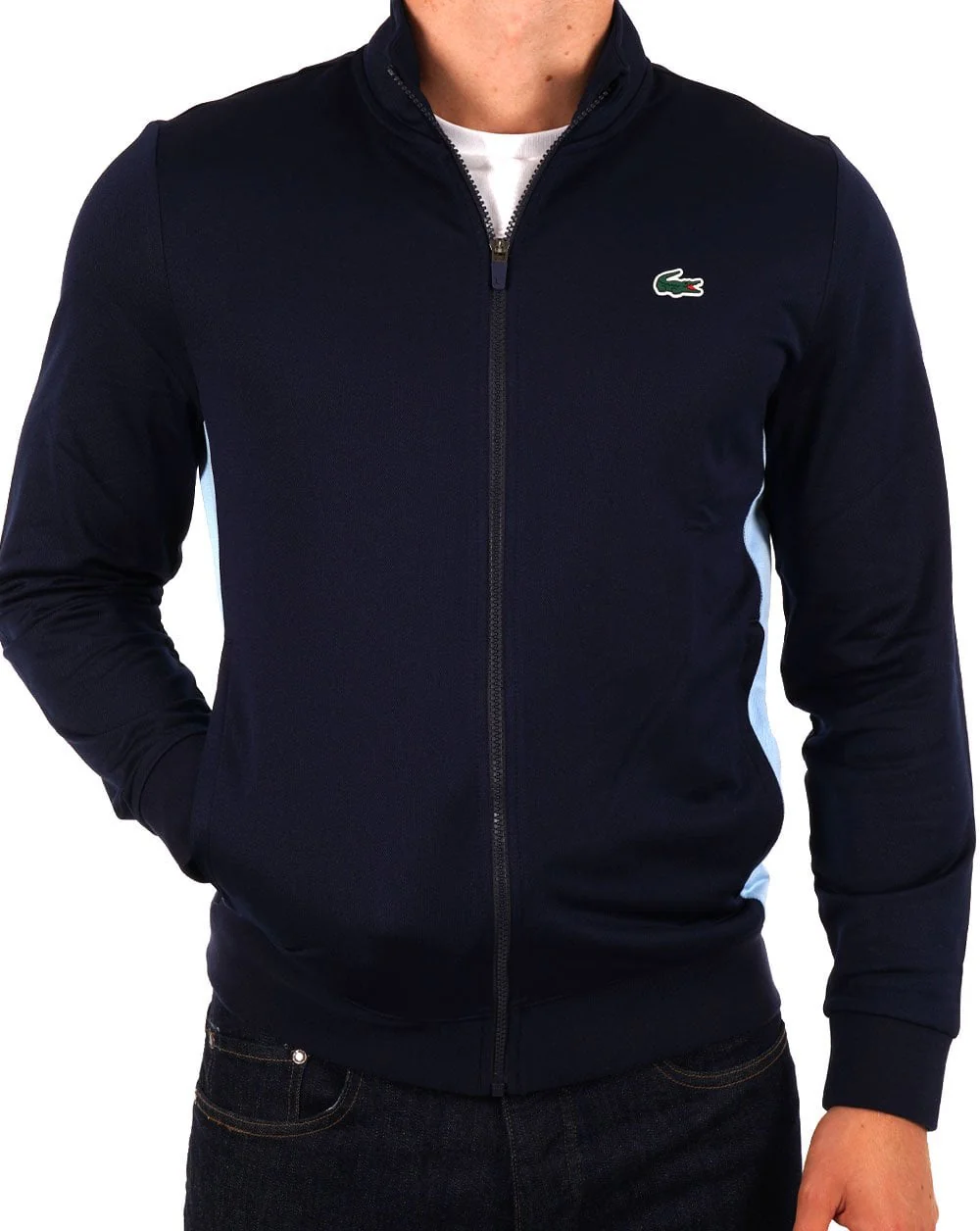 Lacoste Track Top Navy Sky Blue - Image 4