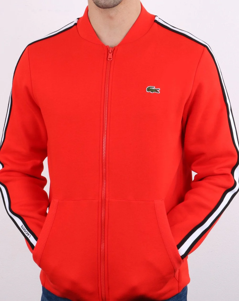 Lacoste Track Top Red/Black - Image 3