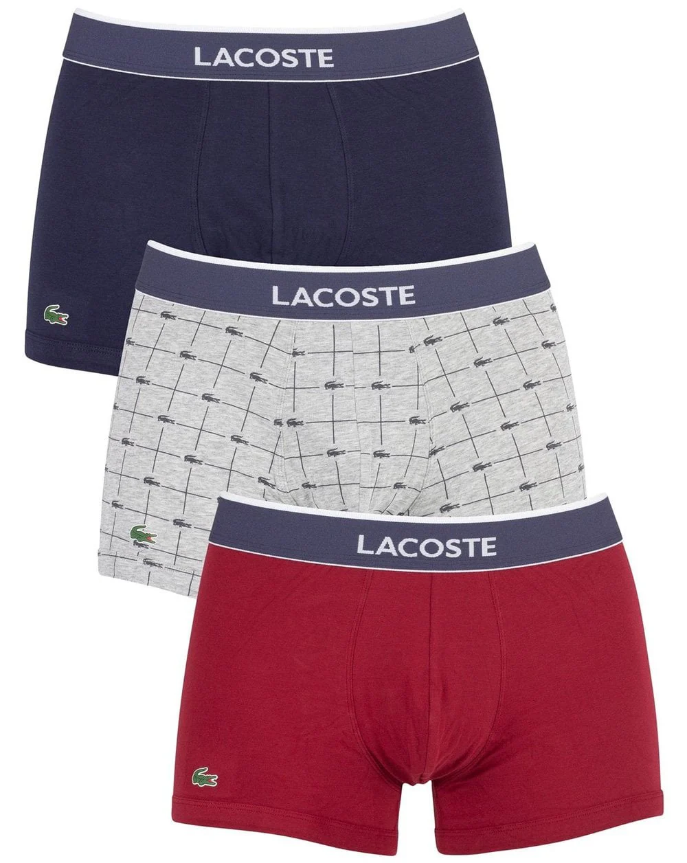 Lacoste Triple Pack Boxers Navy/grey/riding Red